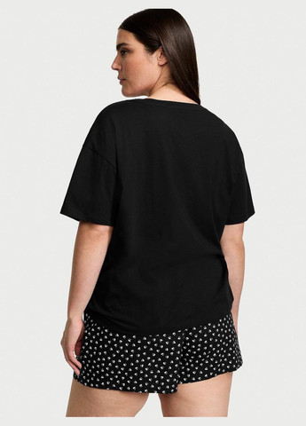 Черная всесезон пижама (футболка + шорты) Victoria's Secret