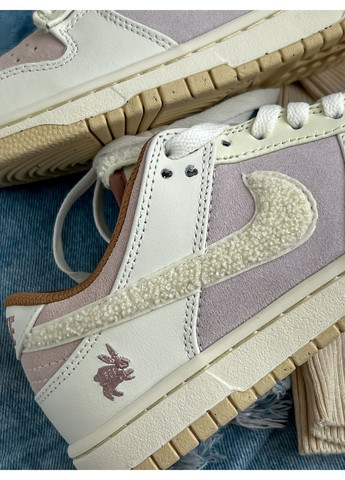 Бежевые демисезонные кроссовки мужские и женские nike sb dunk low retro rabbit fossil stone | найк сб данк ретро кролик бежевые No Brand