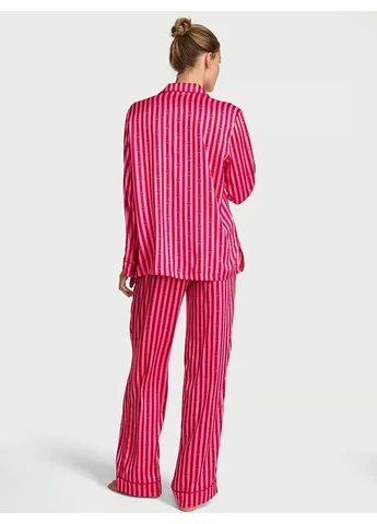 Комбінована всесезон піжама сатинова signature satin long pajama set Victoria's Secret