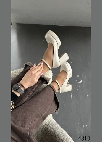 Loretta Нарядные бежевые туфли на каблуке и платформе, бежевые туфли, бежевые туфельки, праздничные туфли каблуки код 4810 бежевый з искусственная кожа, китай — демисезон (340244863)