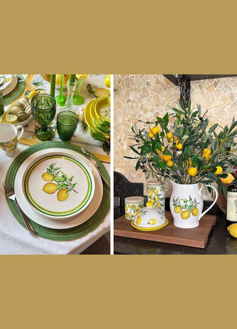 Кухоль порцеляновий "Сицилійський Лимон" 340мл, чайна чашка Bona (339776127)