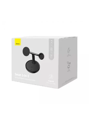 Бездротовий зарядний пристрій Swan 3-in-1 Wireless Magnetic Charging Bracket 20W WXTE000101 Black Baseus (271039515)