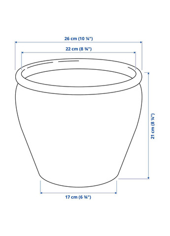 Кришка для квіткового горщика ІКЕА AMBRARONN 19 см (00559494) IKEA (278405873)