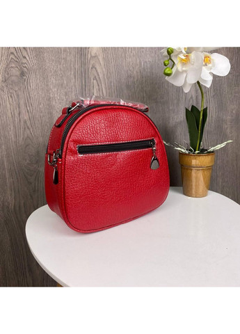 Жіноча міні сумочка на плече з брелоком Червона з екошкіри на блискавці ProDobro (363222028)