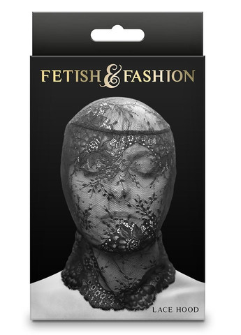 Капюшон-маска на все лицо кружевной Fetish & Fashion Lace Hood чёрный Ns Novelties (330823282)