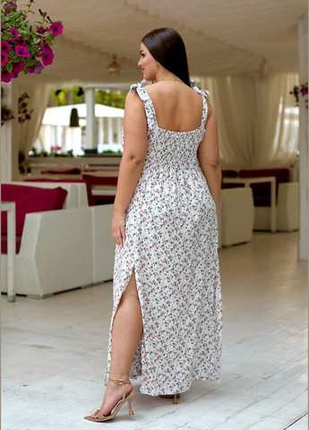 Белое повседневный платье Україна с цветочным принтом