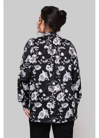 Чорна сорочка прямого силуету з сатину all posa (ap102259p) A'll Posa