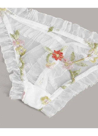 Белый демисезонный кружевной комплект. яркий комплект из французского кружева. прозрачный комплект нижнего белья с цветочным принтом l, белый China