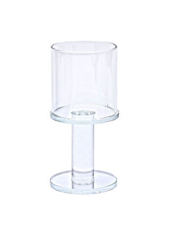 Скляний свічник на ніжці 12,5 см прозорий свічник для дому декор для романтичного вечора ProDobro (364191953)