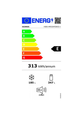 Холодильник HSBS-HM532NFGBKE++ HEINNER (306744582)