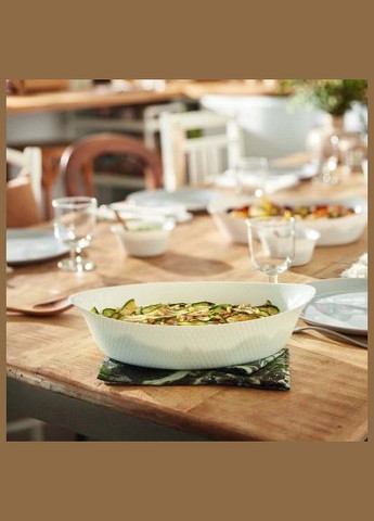 Белое блюдо для запекания и подачи Люминарк Smart Cuisine Wavy 32*20 см Luminarc (303212564)