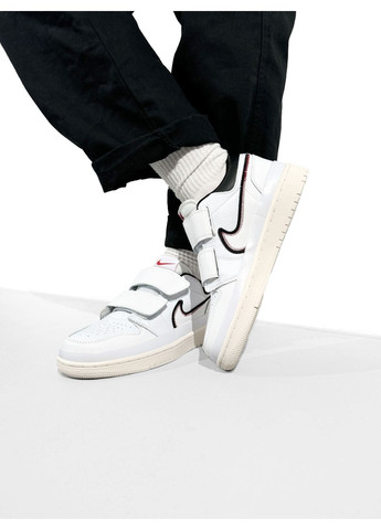 КРОССОВКИ ЖЕНСКИЕ NIKE AIR JORDAN 1 RETRO LOW DOUBLE STRAP WHITE НАЙК АИР ДЖОРДАН No Brand белые демисезоны (368854882)