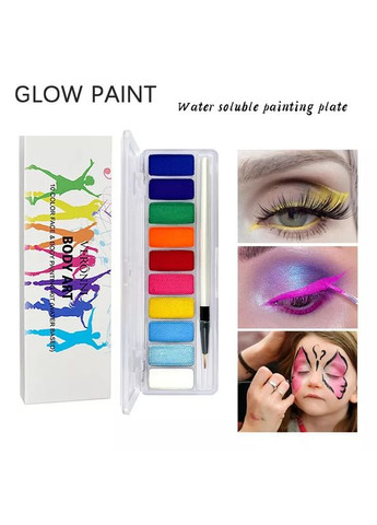 Аквагрим 10 цветов 1УФ краски для боди арта + кисточка Veronni (302242610)