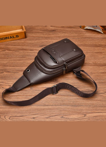 Чоловіча сумка-бананка нагрудна месенджер Кенгуру, сумка-слінг на плече на спину Коричневий No Brand (334730580)