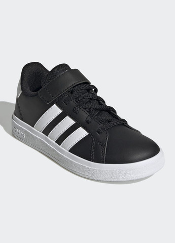 Черные всесезонные кроссовки grand court elastic lace and top strap adidas