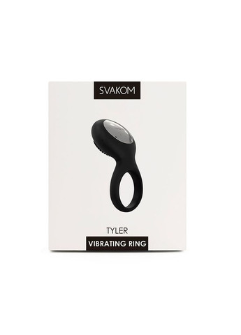 Эрекционное кольцо с вибрацией Tyler Black Svakom (369947991)