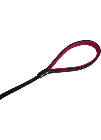 Повідець шкіряний 1.4/120 Чорно-рожевий (4820224217499) Lucky Pet (332879313)