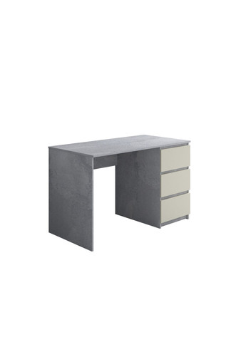 Письменный стол Kade-1 на 3 ящика 100х50х75 см Бетонный камень/Белые фасады МОМЕБ (291882978)
