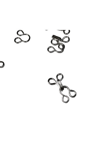 Гачки пришивні сріблясті №4/22мм/880пар FROM FACTORY KRY (339104754)