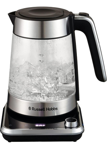 Електрочайник Attentiv Kettle, 1.7л, Strix, скло, база зі сховищем для шнура, сірий Russell Hobbs (315004593)