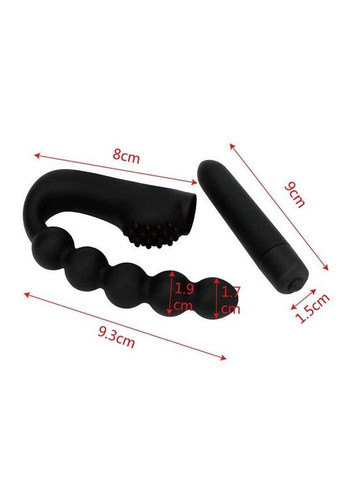 Анальная пробка массажер простаты с вибрацией "Узкие шарики Roger Five" черного цвета на батарейках China (360603479)