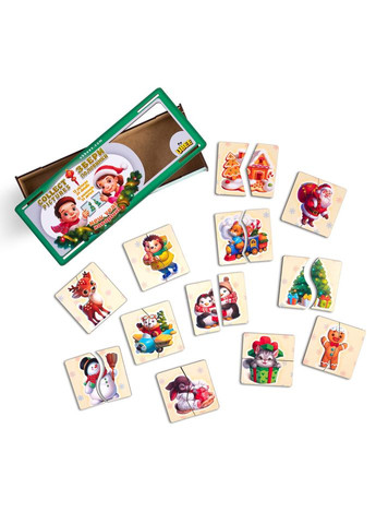 Настільна гра-пазли "Новорічні половинки" (ПСД238) PSD238, 12 картинок Ubumblebees (364485683)