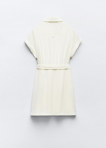 Молочное повседневный платье Zara однотонное