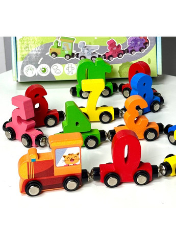 Деревянная игрушка Магнитный поезд MD 0760 с цифрами Fun Game (370080628)