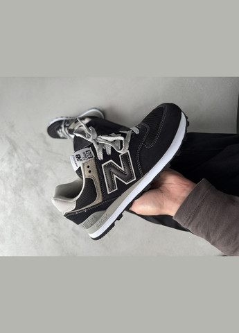 Черные демисезонные кроссовки мужские и женские new balance 574 black | нью беланс 574 черные No Brand