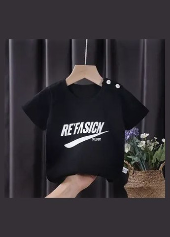 Чорна літня дитяча футболка g18 розмір 110 101