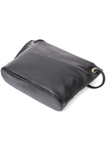 Женская трапециевидная сумка через плечо кожаная 22395 Черный Vintage (302007714)