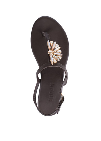 Коричневые женские сандалии 2501 черный кожа Attizzare