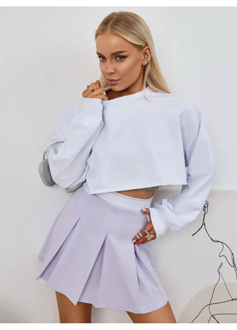 Белый ✨базовый укроп-свитшот с рукавами-фонариками | размерная сетка в описании Vione однотонный без декора (367074829)