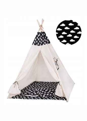 Дитячий намет (вігвам) Tipi XXL White/Black Springos TIP01 (275653674)