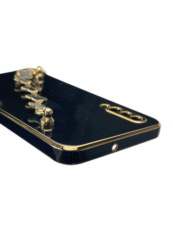 Чохол для телефона Galaxy A50s (SM-A507F) жіночій із ремінцем з прикрасами та золотою окантовкою на самсунг а50с чорний gs1 Samsung (366227824)