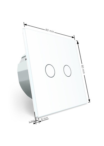 Сенсорный проходной/перекрестный выключатель 2 сенсора стекло (VL-C7FC2S-2WP) Livolo (370970276)