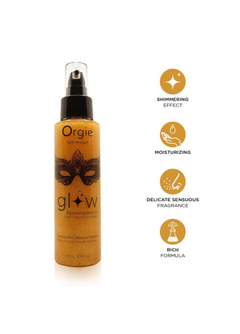 Масло-шиммер для тела Glow Shimmering Body Oil (110 мл), чувственный аромат, увлажнение Orgie (317268283)