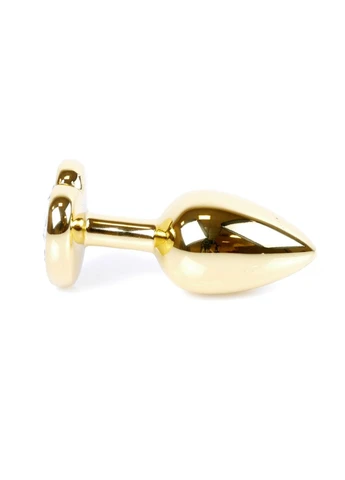 Анальная пробка HeavyFun Heart Jewellery Gold Plug, диаметр 2,7 см, длина 7 см, Red B Series (397058189)