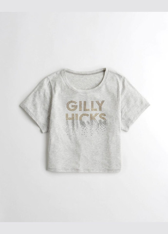 Светло-серая летняя футболка gilly hicks hc5457w Hollister