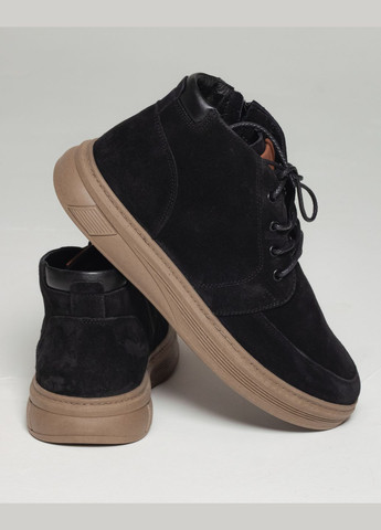 Черные зимние ботинки мужские зимние черные замша шерсть Kadar