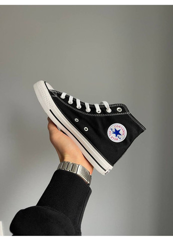 Кроссовки женские Converse Chuck Taylor All Star Hi Black | Конверс Чак Тейлор Олл Стар черные No Brand чёрные демисезоны (361784314)