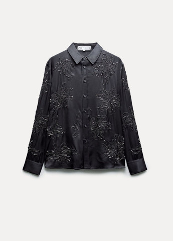 Темно-серая праздничный рубашка с орнаментом Zara