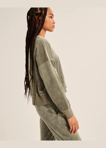 Оливковий світшот жіночий - світшот af9265w Abercrombie & Fitch (301487663)