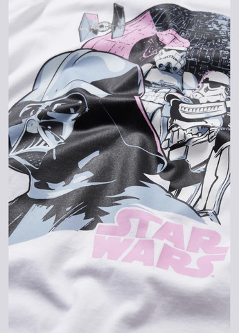 Белая футболка с принтом star wars C&A