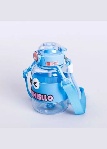Пляшка для води дитяча з трубочкою 680 мл з ручкою та ремінцем Синя HP-14-46BL Yiwu (326177851)
