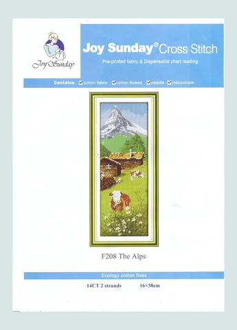 Набір для вишивання за нанесеною на канву схемою "The Alps". AIDA 14CT printed, 16*38 см Joy Sunday (313614353)