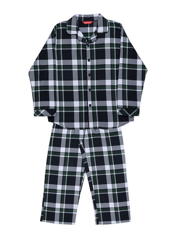 Оливковая всесезон пижама для мальчика 3158ole оливковый в клетку рубашка + брюки Cyberjammies Olive