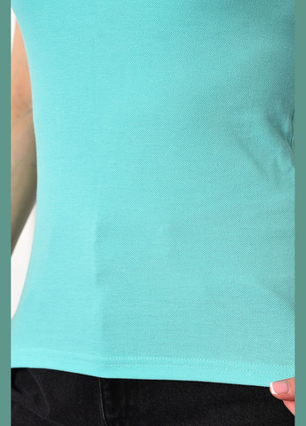 Бирюзовая летняя футболка женская поло бирюзового цвета Let's Shop