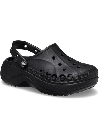 Черные сабо кроксы Crocs на платформе