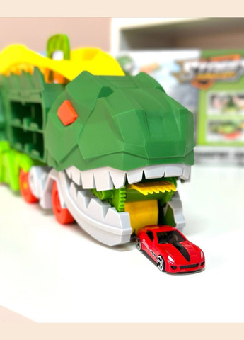 Мега трансформер Dino МН-179 2 в 1 Трейлер - Автовоз с 2 машинками Fun Game (327216471)